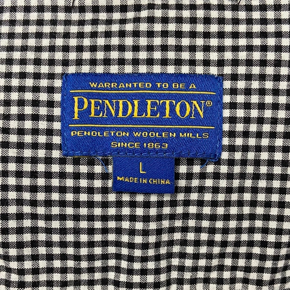 Pendleton Black White Gingham Button Down Shirt - image 7